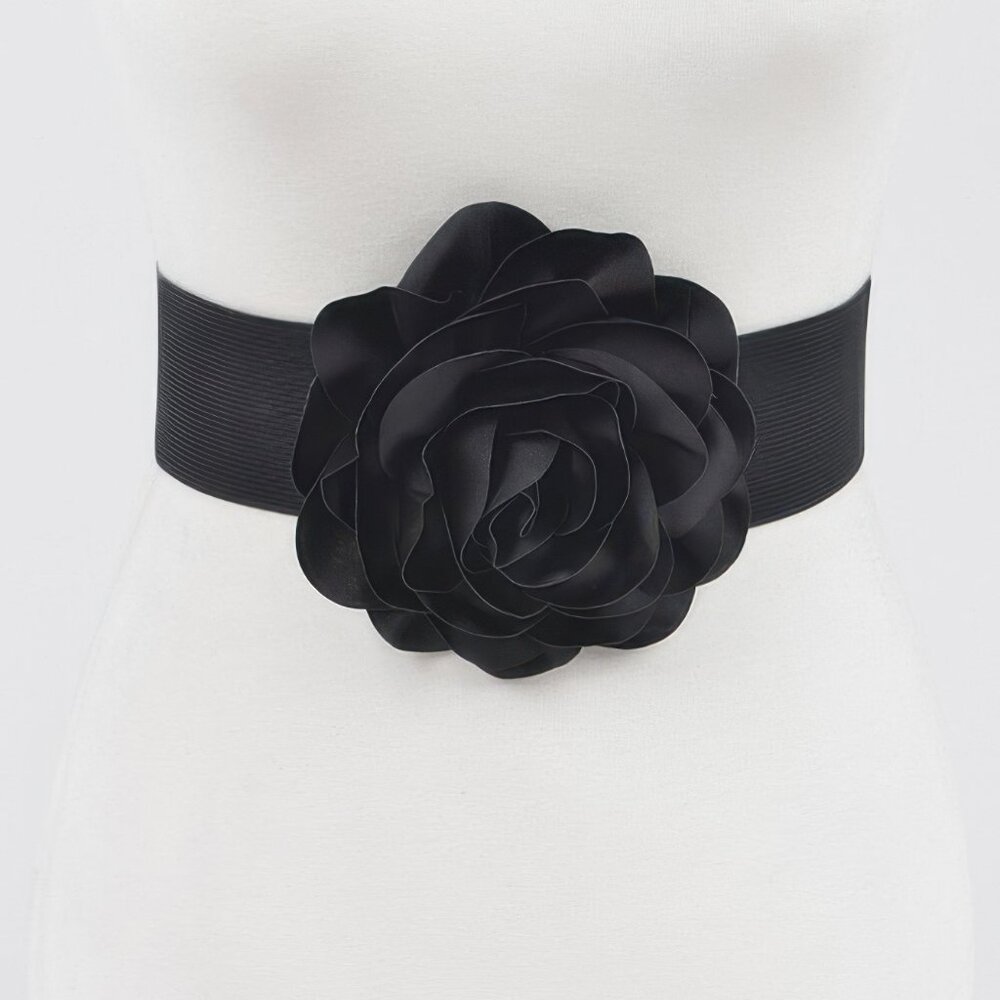 Delicate Beautiful Flower Plus Size Elastic Belt